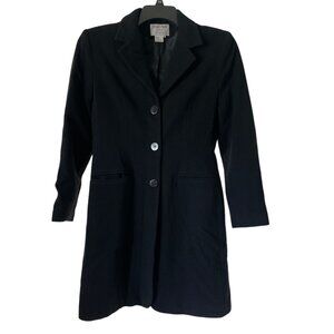 Charles Gray London for Savvy Black Wool Cashmere Mix Long Coat S